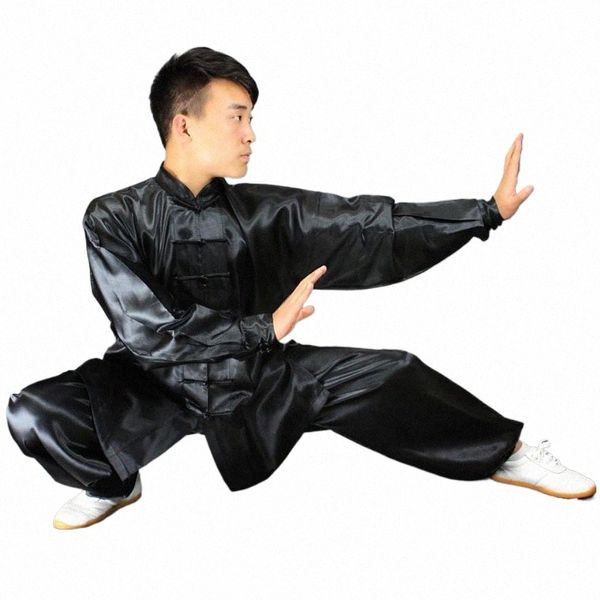 Uniformes tradicionales chinos de Tai Chi Kung Fu para niños y adultos, trajes de baile de satén, gimnasia de la mañana, traje de Wushu L9Ei #