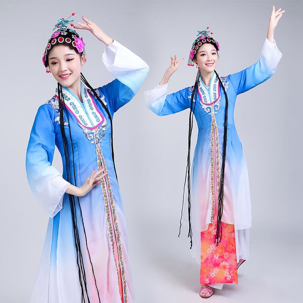 Robe traditionnelle chinoise d'opéra de pékin, vêtements de spectacle pour femmes, Costumes de danse classique Yangko, vêtements ethniques de drame ancien