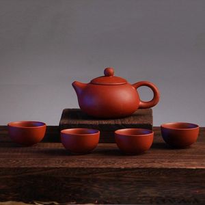 Service à thé de voyage traditionnel chinois, service à thé Kung Fu en argile violette, tasse à thé, paquet de théière en céramique avec boîte cadeau 195M