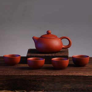 Chinese Traditionele Reizen Theeservies Paarse Kung Fu Theeservies Theekop Mok Pakket Keramische Geschenktheepot met Giftbox199Q