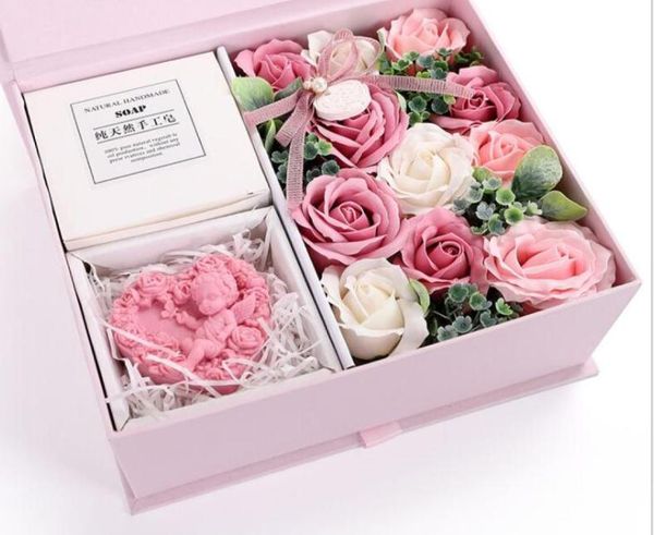 Chinese Valentine039 Day Gift Savon Fleur Boîte cadeau Gifty Gifty Gift Rose Creative Plant Natural Plant Fabriqué à la main Soap5207034