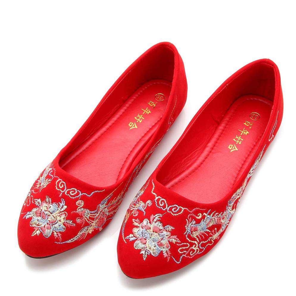 Scarpe rosse da sposa cinesi Scarpe da sposa con tacchi alti Scarpe cheongsam A02294i