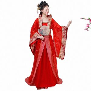 Mujeres chinas traje antiguo Hada Señora Cosplay Dr. Trailing Tang Dinastía realice Princ Ropa Trajes de baile Q4zB #