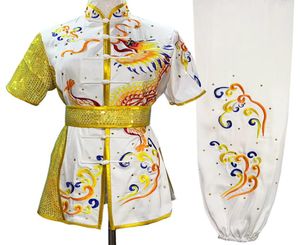 Chinese Wushu Uniform Kungfu Vêtements Taolu Costume Tenue d'arts martiaux Broderie Routine Kimono pour hommes Femmes Boy Girl Ki3924585