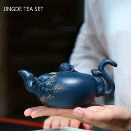 Chinois Yixing Ta Pots Purple Clay Teapot Beauty Kettle Raw Ore Azure Bud Handware Teaware Tie Guanyin Tea Cérémonie Gifts 240 ml