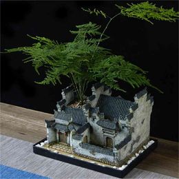 Chinese Zen pot retro pastorale micro-landschap plant creatieve interieur persoonlijkheid decoratie 210615
