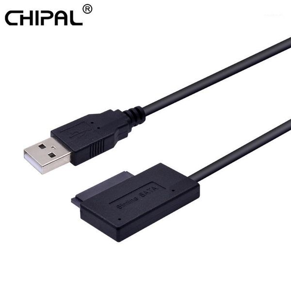 CHIPAL USB 2.0 a Mini Sata II 7 6 13Pin Adaptador Convertidor Cable estilo estable para computadora portátil CD / DVD ROM Slimline Drive HDD CADDY1