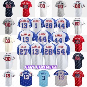 Honkbalshirt Chipper Jones Hank Aaron Dale Murphy John Smoltz Tom Glavine David Justice Chris Chambliss Andruw Jones Mark Wohlers