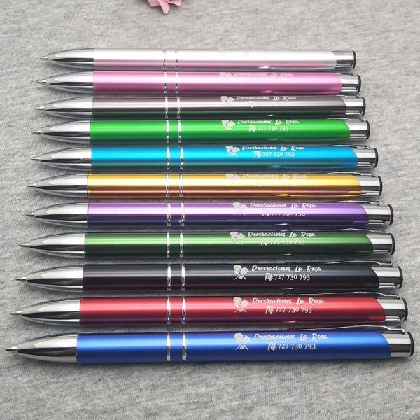 Idées de cadeaux de Noël imprimés stylos en métal gravés au Laser 18g par pièce 0.5mm écriture bon 40 pièces beaucoup à vendre stylo à bille