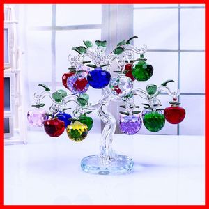 Chirstmas Tree Hangt Ornamenten 30 40 40 MM Crystal Glass Apple Miniatuur Beeldje Natale Home Decoraties Beeldjes Ambachten Geschenken C0220