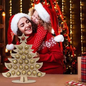 Calendrier de l'avent de Noël de chocolates de Noël 24 jours à compte à rebours à Noël décorations de table en bois