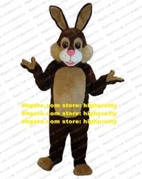 Chocolate East Rabbit Mascot Costume mascotte Jackrabbit Bugs Bunny Hare Lepus avec de grands yeux blancs velues poilues nez n ° 1236
