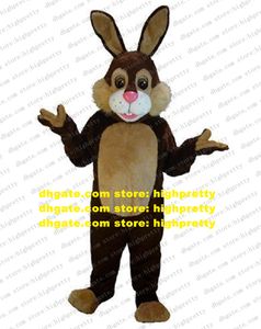 Chocolate East Rabbit Mascot Disfraz Mascotte Jackrabbit Bugs Bunny Hare Lepus con grandes ojos blancos Cheeks nariz No.1236