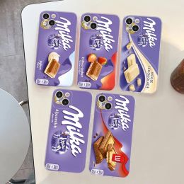 Coque de téléphone en Silicone souple, boîte de chocolat Milka, pour iphone 14 13 12 11 Pro Mini XS MAX 8 7 6 Plus X XS XR