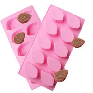 Moule à chocolat en Silicone, outil de cuisson, plateau à 10 trous en forme de feuille, gâteau, savon, bonbons, gelée, biscuits, outils de décoration de pâtisserie