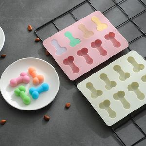 Molde de silicona para Chocolate, molde para pastel de rejilla de hielo, moldes de silicona para dulces, moldes de jabón hechos a mano, genitales, órgano masculino 3D