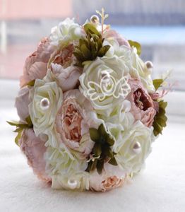 Ramo de novia artificial de peonía rosa chocolate 2019, flores de boda, broche nupcial, ramo de novia, flor de dama de honor 4309928