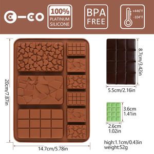 Chocoladewas smelt vormen bakware siliconen vormen voor fondant jelly candy mold bpa gratis 3D siliconen chocoladebar mallen