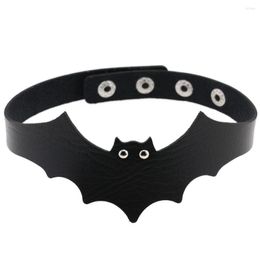 Choker 10pcs Gothic Leather Halloween Bat Wing Collar Collier pour femmes Little Devil Punk Black Party Bijoux vintage