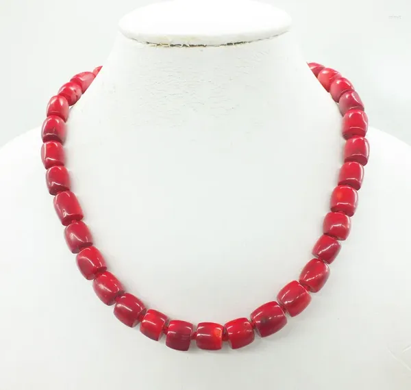 Choker Collier de corail rouge 11 mm bijoux fait à la main Gift-for-for-for-wife Gift Gift de la Saint-Valentin 18 