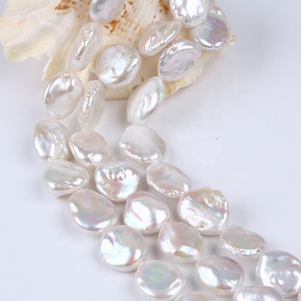 Tour de cou 17-18mm naturel blanc baroque Keshi perles d'eau douce en vrac brin de ficelle