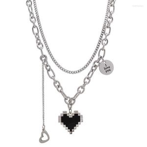 Choker 2 pc's/set Europese en Amerikaanse stijl Love Alloy Chain Love-Ins Net Red Cold Wind Dubbel gelaagde sleutelbeen