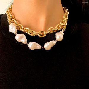 Choker 2022 Nieuwste stijl Chokers voor meisjes set 2 onregelmatig gevormde kralen aluminium ketting ketting mode metalen nekketens