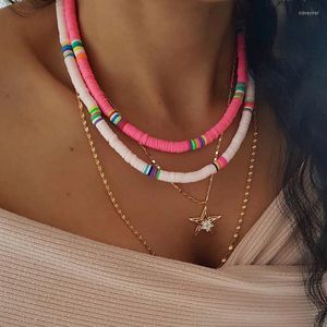 Choker 2023 6 mm 10 kleuren Polymeer Klei ketting zacht aardewerk kleurrijke surfer kralen kraag handgemaakte femme sieraden geschenken