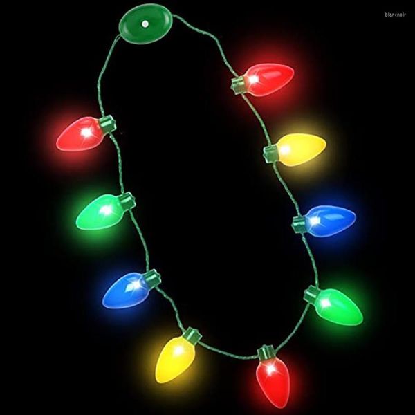 Tour de cou 2023 mode bijoux tendance Original LED allumer noël ampoule colliers pour femmes filles fête noël accessoires