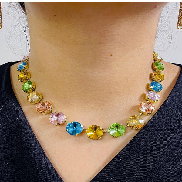 Tour de cou 2023 femme bijoux couleur mixte cristal brillant collier embellissement Boutique mère petite amie soeurs cadeau