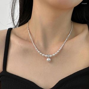 Ras du cou 2023 collier de perles plaqué argent gracieux Ins mode brillant pour les femmes fête de mariage fiançailles bijoux cadeau