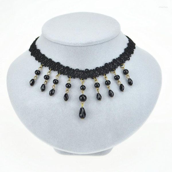 Collier ras du cou gothique en dentelle noire pour femmes, fait à la main, Vintage, Maxi, accessoires, bijoux à la mode, 2023