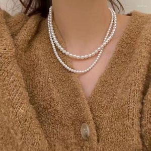 Gargantilla 2023 INS moda temperamento collar de perlas para mujeres niñas clavícula cadena fiesta boda joyería accesorios regalos
