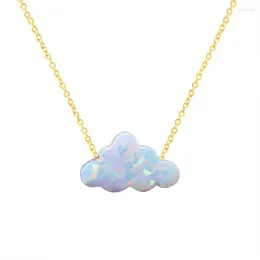 Choker 2024 Design Cloud Shape Opal Collier pour femmes faites à la main avec une chaîne en acier inoxydable bijoux cadeau de Noël