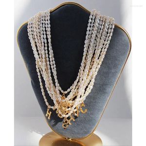 Collier ras du cou plaqué or 2024 véritable pour femmes, collier de perles d'eau douce naturelles, style bohème, pendentif, bijoux de cou