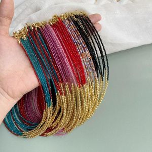 Tour de cou 2mm pierre naturelle perles à facettes collier fournisseur en gros multicolore Zircon délicat pour les femmes bijoux de mode