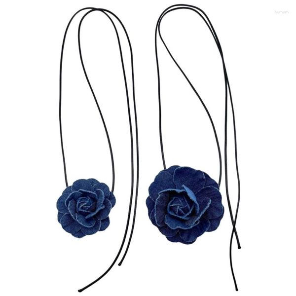 Gargantilla 2pcs Camelias Collar de flores Collar Joyería Cadena de clavícula