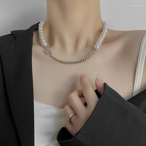 Tour de cou 2 pièces collier de perles métal mélange irrégulier épissage Bracelet asymétrique ornement Baroque bijoux cou accessoires