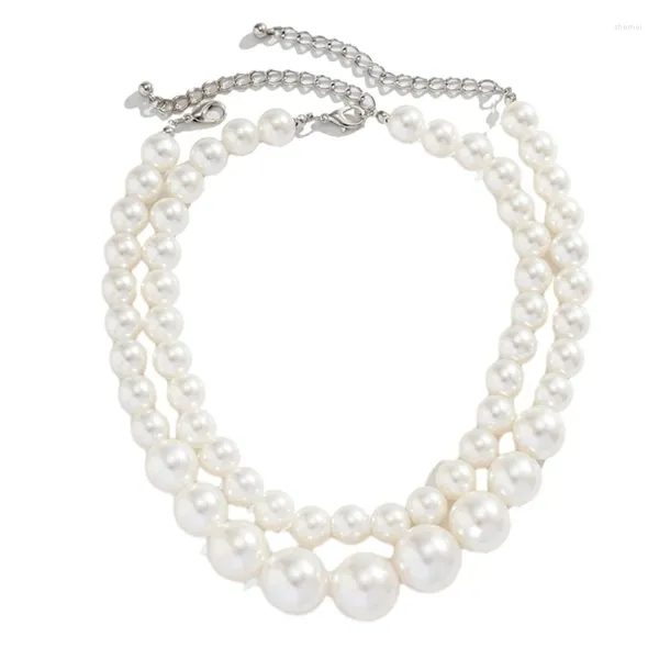 Collier ras du cou en perles, 2 pièces, bijoux de cou, cadeau parfait pour petite amie et femme