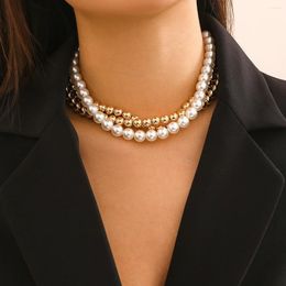 Choker 3 pc's scheidbare ccb en imitatie parel kralen kettingen ketting voor dames trendy gelaagde kralen kraagaccessores sieraden