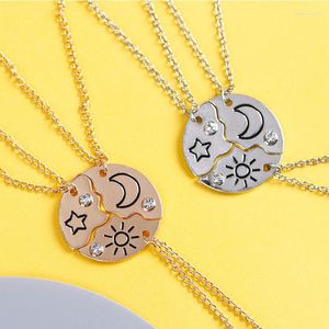 Tour de cou 3 pièces ensemble soleil lune étoile pendentif collier ami amitié Couple mode bijoux en gros