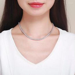 Gargantilla 35cm-60 cm 4 mm Cz Stones Cadena Collar corto largo para mujeres Joyas de color de oro blanco Collares Kolye Ketting