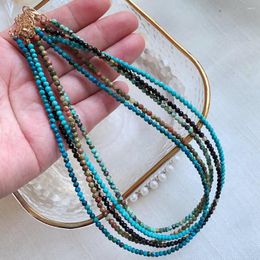 Choker 3 mm kleine natuurlijke kristallen ketting gefacetteerde mini zwart onyx agates turquoises stenen kettingen vrouwen korte kraag genezing