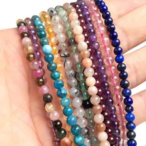 Choker 4mm Natuurlijke Granaat Kristal Lapis Labradoriet Stenen Kralen Voor Vrouw Mode Kerstcadeau Kralen Ketting Strand 15