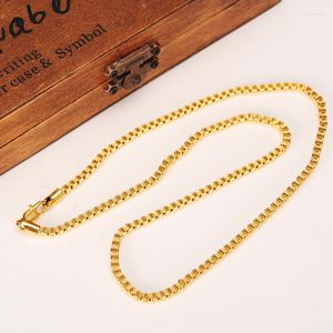 Collier ras du cou carré éthiopien, 50cm, 3mm, marque éthiopienne, or fin jaune 24k, épais, boîte, chaîne arabe de dubaï