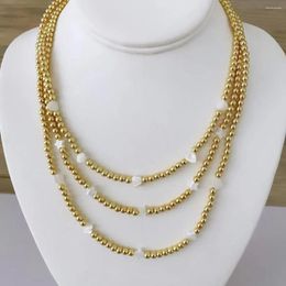 Collier ras du cou fait à la main, 5 pièces, personnalisé, étoile d'amour, coquille de trèfle à quatre feuilles, perles en cuivre 18k