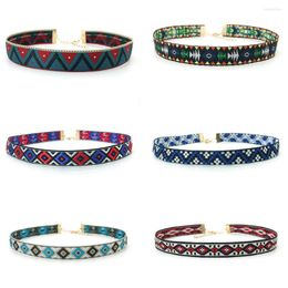 Choker 6pcs/Set Vintage Boheemse Torques Goth Collar Ethnic Set -kettingen voor vrouwelijke meisjes kleurrijke sieradenketen accessoires