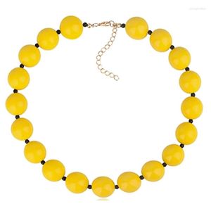 Collier ras du cou en acrylique avec grosses perles, fait à la main, bijoux à la mode pour femmes et filles, 40 go