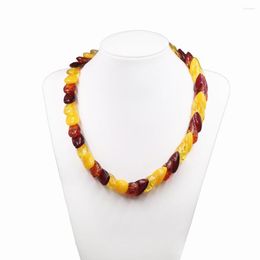 Ras du cou Bijoux Africains Collier Exagéré Pour Femmes Polyvalent Chaîne Courte Imitation Résine Ambres Perles Chaîne Colliers B348