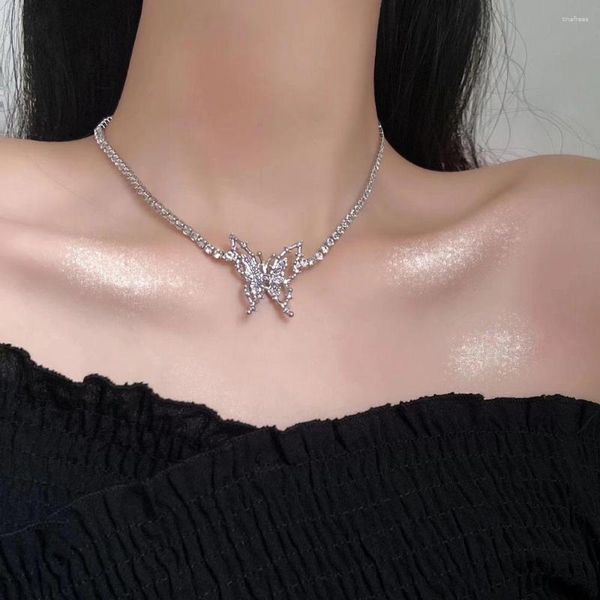 Gargantilla que combina con todo, regalo de perlas, anillos Y2K, collar de circón púrpura de cristal, cadena para suéter, hebilla de dedo para mujer, estilo coreano